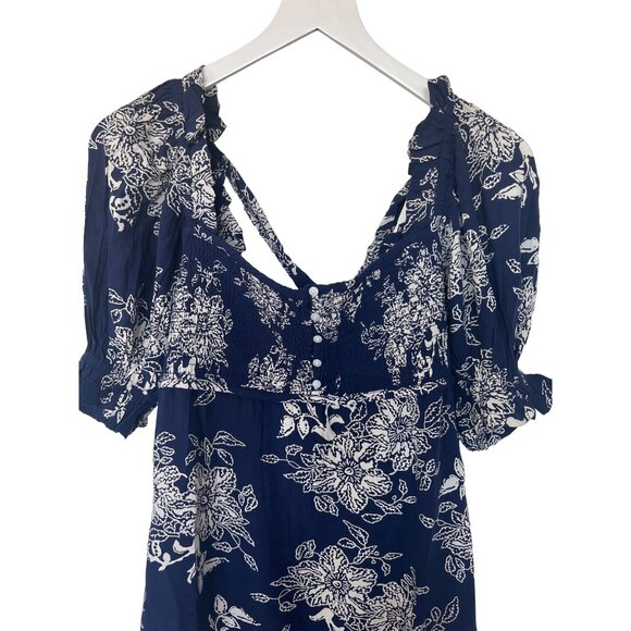 By Anthropologie Puff-Sleeve Floral Midi Dress - Picture 6 of 7